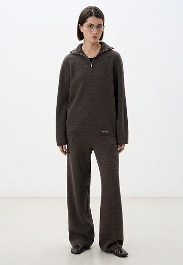 Трикотажные брюки с широким поясом