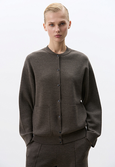 Трикотажный бомбер в основе из шерсти мериноса