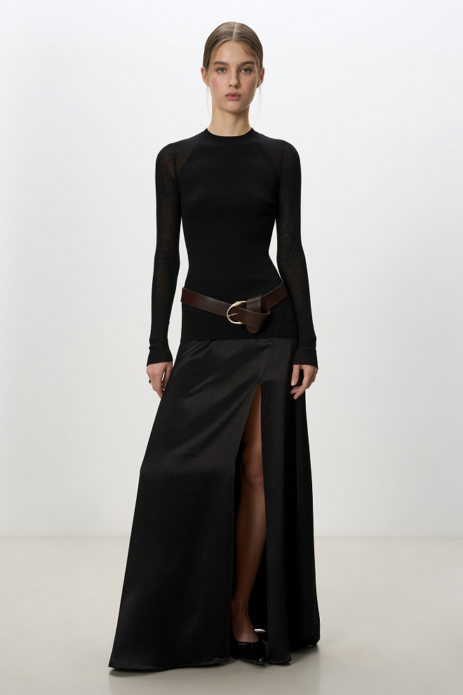 Водолазка с полупрозрачными рукавами