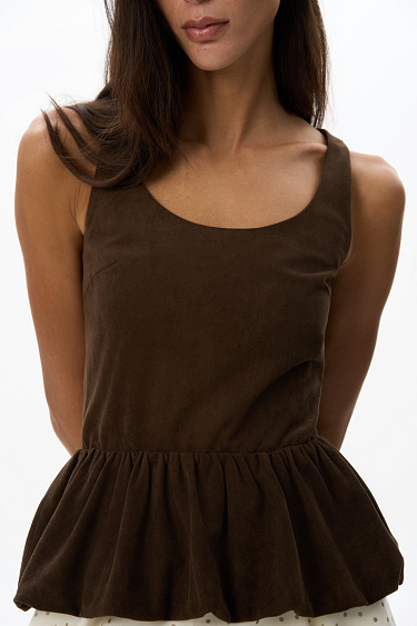 Топ с баской под замшу