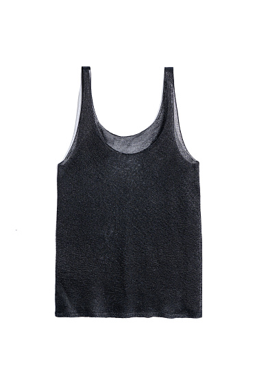 Цельновязаная майка с люрексом