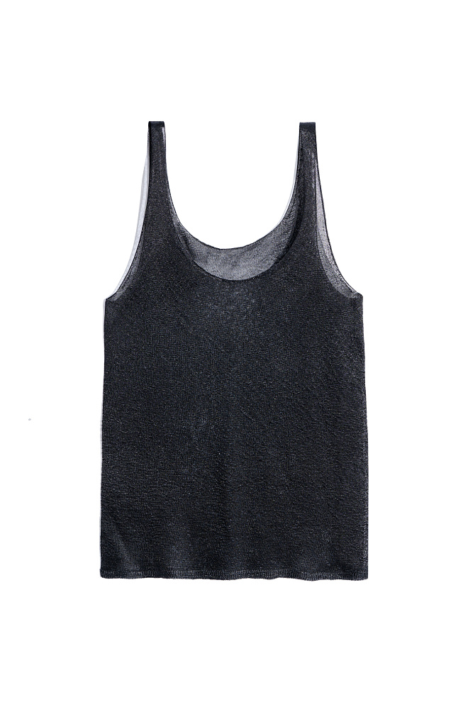 Цельновязаная майка с люрексом