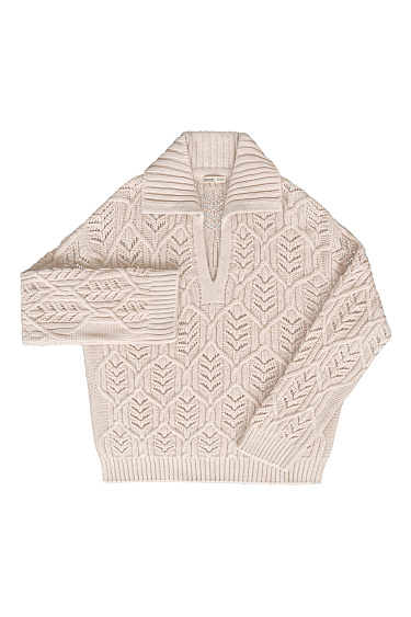 Ажурный джемпер с воротником