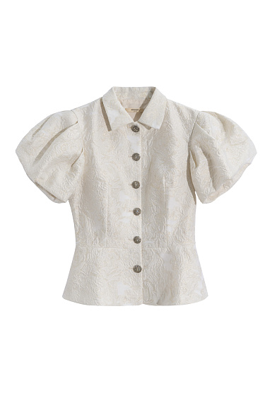 Жакет из жаккарда с баской