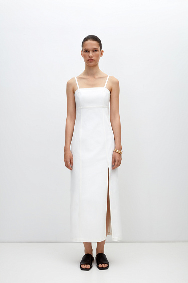 Джинсовый сарафан из 100% хлопка с разрезом