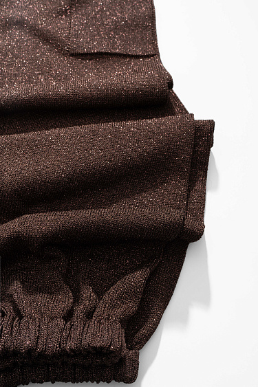 Трикотажные брюки-джоггеры с люрексом