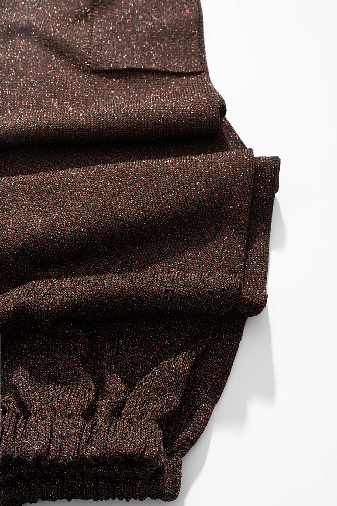 Трикотажные брюки-джоггеры с люрексом