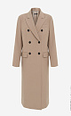 Двубортное тонкое пальто из поливискозы с карманами по бокам. Застежка на пуговицы.