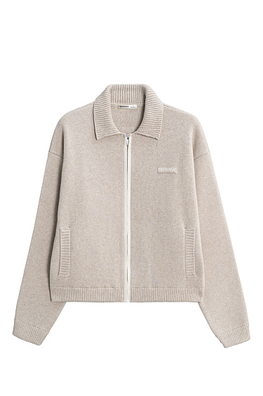 Трикотажный бомбер на молнии