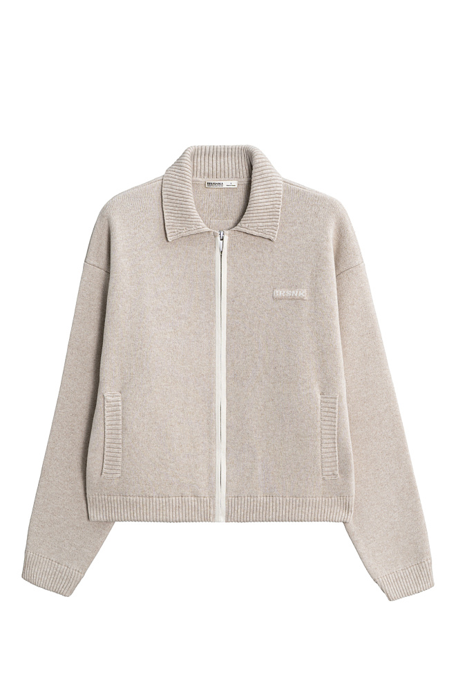 Трикотажный бомбер на молнии