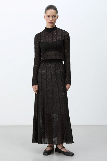 Ажурное платье из супер кид мохера и беби альпака