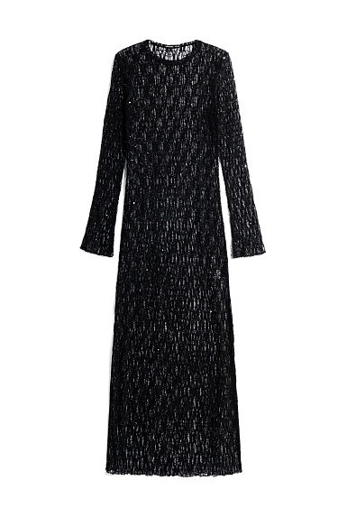 Кружевное платье макси с пайетками