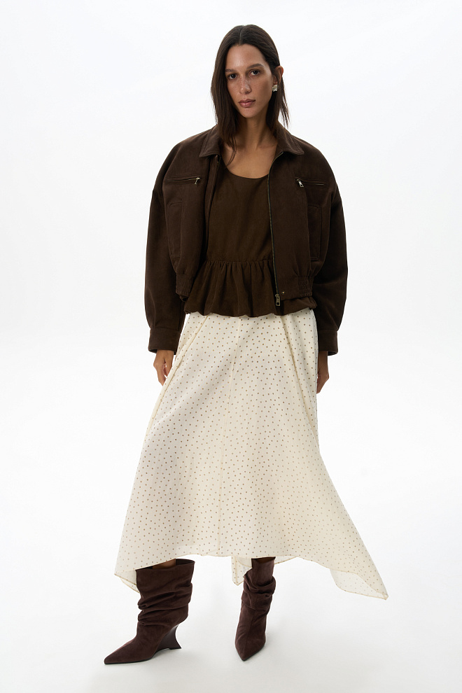 Юбка из тенсела в горох