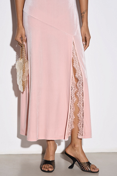 Бархатное платье-комбинация