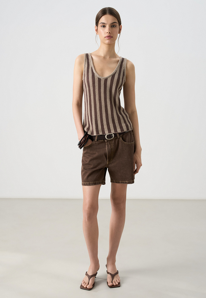 Трикотажная майка из 100% льна