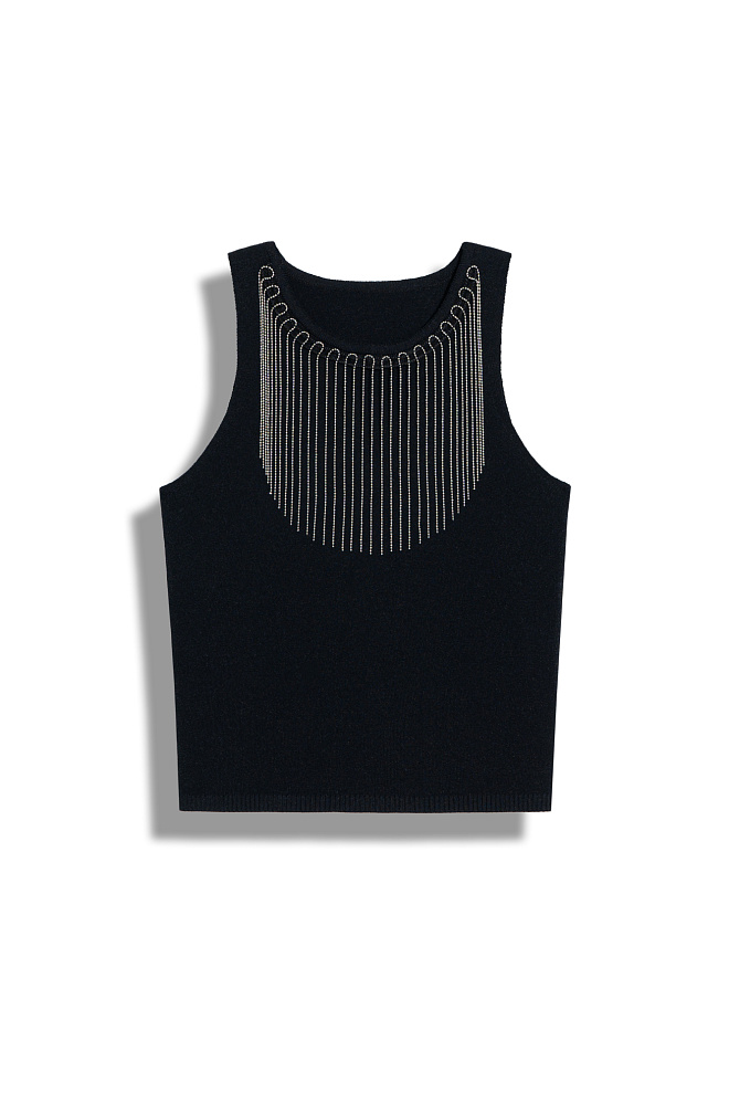 Трикотажный топ с бисером