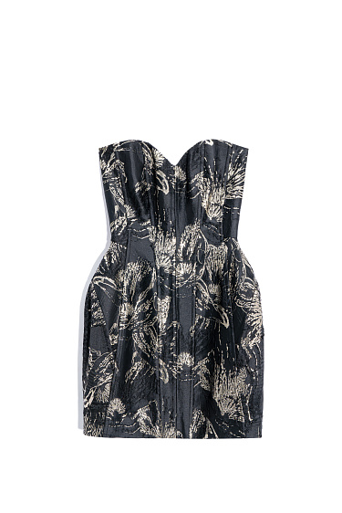 Корсетное платье мини из жаккарда