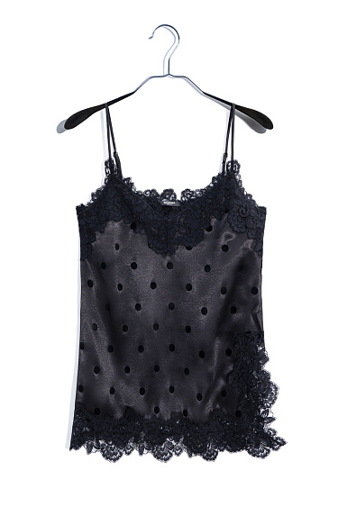 Атласный топ в горох