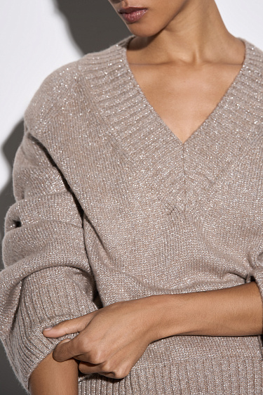 Джемпер из шерсти мериноса с люрексом