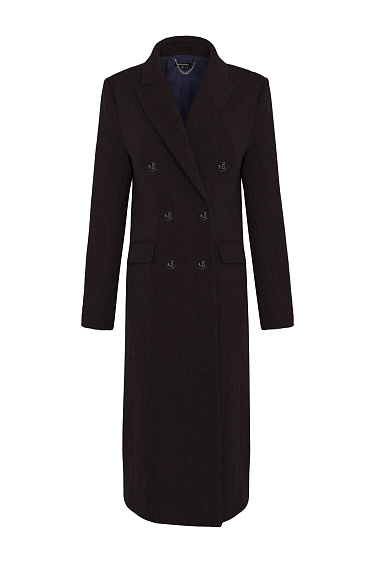 Пальто двубортное прямого кроя