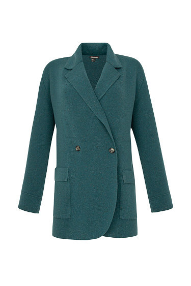 Трикотажный двубортный жакет