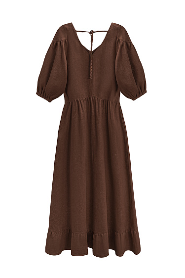 Платье из 100% льна с открытой спиной