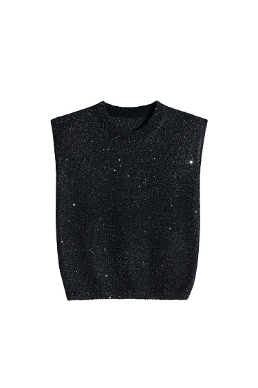 Трикотажный топ с пайетками