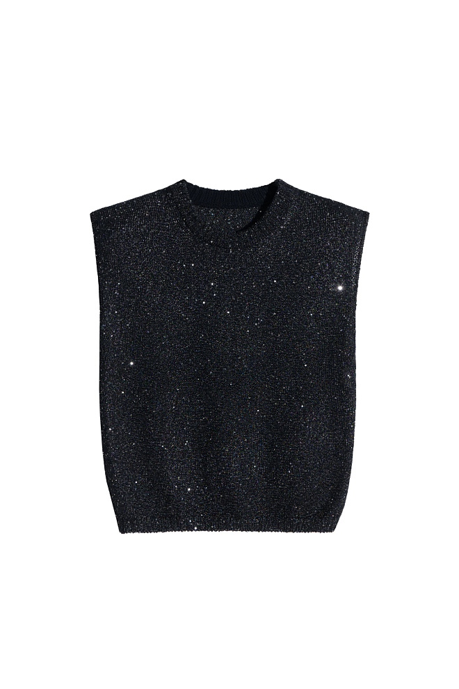 Трикотажный топ с пайетками