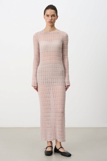 Ажурное платье из супер кид мохера и беби альпака