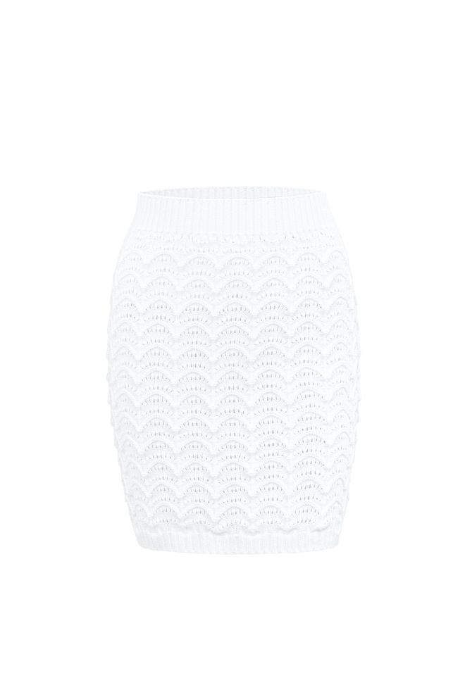 Юбка мини из хлопка с волнистым узором