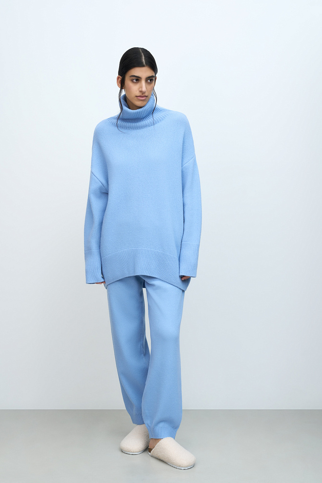 Трикотажные брюки-джоггеры из кашемира и шерсти