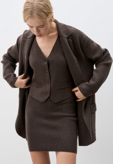 Трикотажный жилет из шерсти с кашемиром