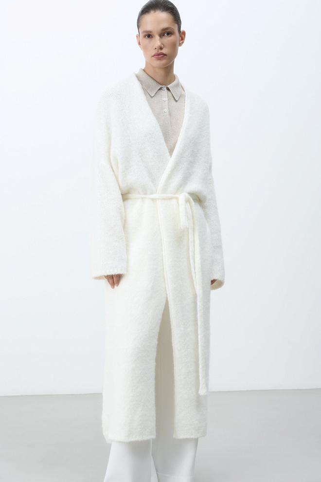 Длинный кардиган с добавлением мохера