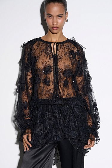 Кружевное мини-платье