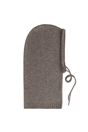 коричневый Трикотажный капор на кулиске из шерсти и кашемира. 