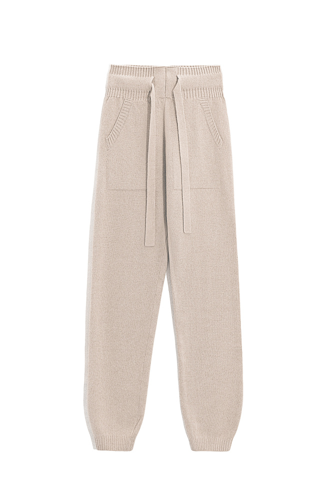 Трикотажные брюки-джоггеры из кашемира и шерсти