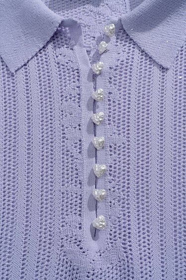 Ажурное поло с пайетками