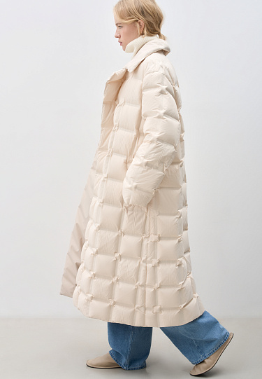 Двустороннее пальто с брендированным тиснением