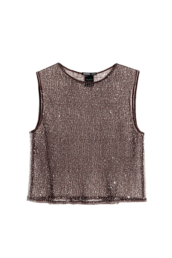 Прозрачный топ с пайетками