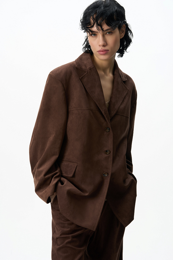 Жакет с отделкой под замшу