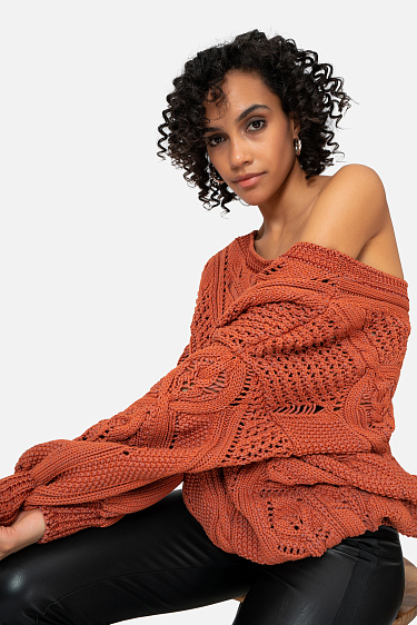 Ажурный джемпер из хлопка