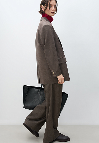 Брюки палаццо из фланели 