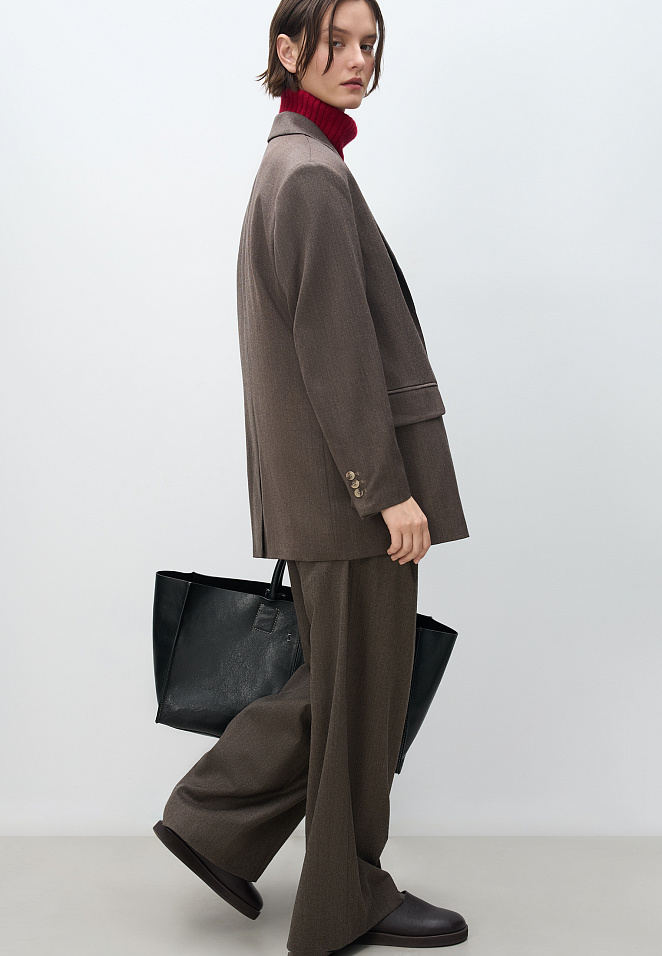 Брюки палаццо из фланели 