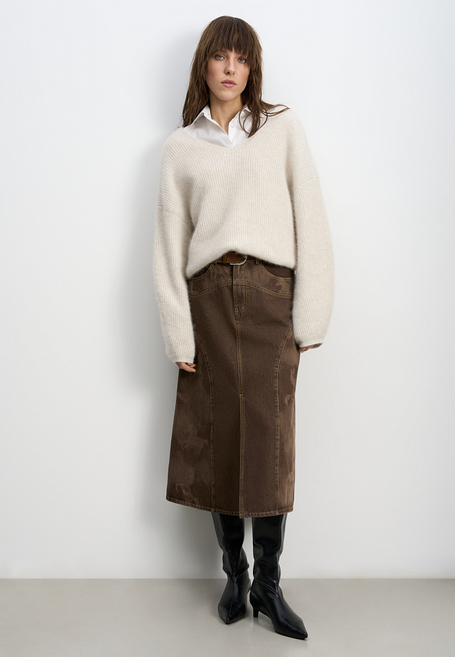 Трикотажный джемпер из пуха лисы