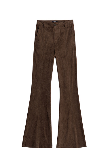 Брюки клеш с отделкой под замшу