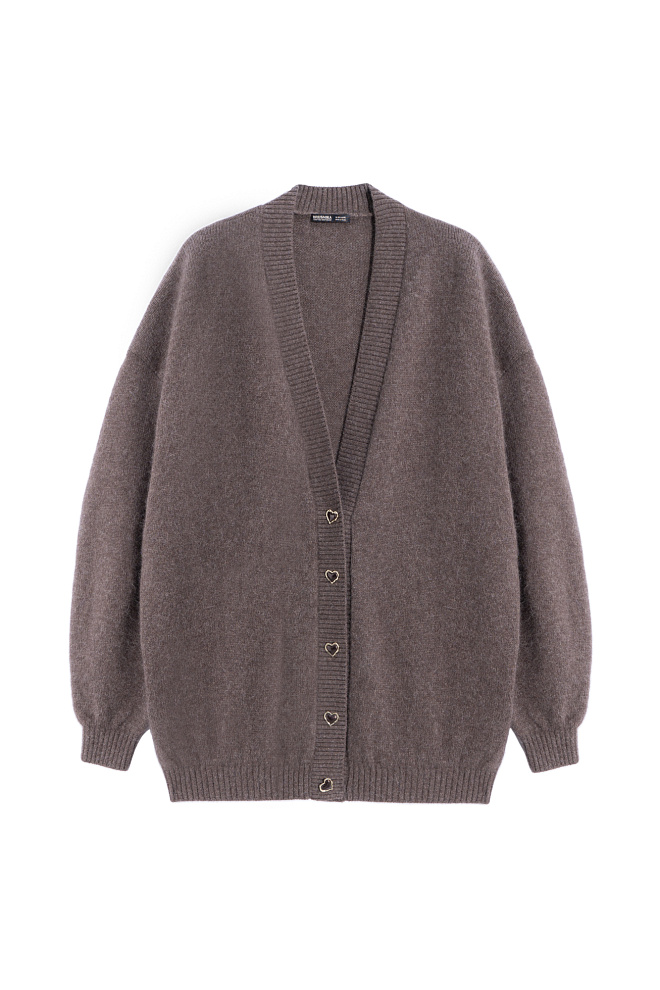 Удлиненный кардиган из пуха лисы 