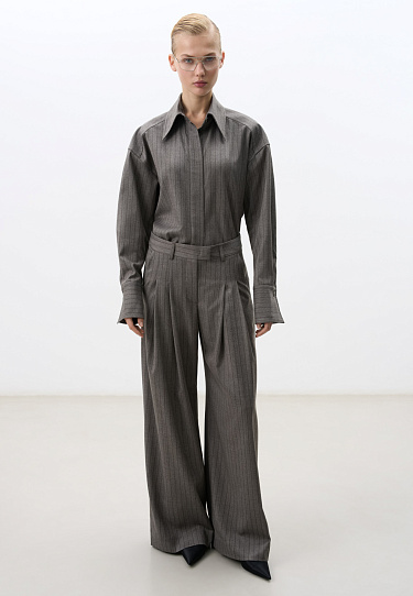 Широкие брюки из полушерсти