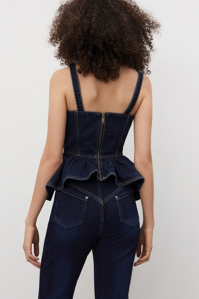 Джинсы клеш с высокой посадкой