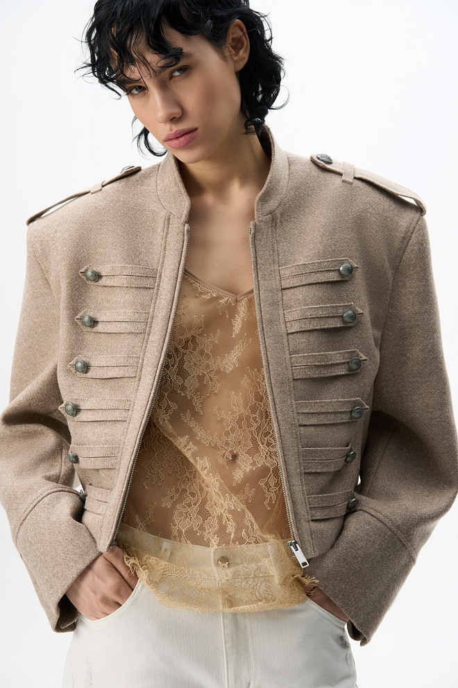 Жакет-доломан из шерсти