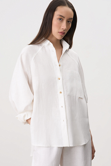 Рубашка из 100% льна с рукавом реглан